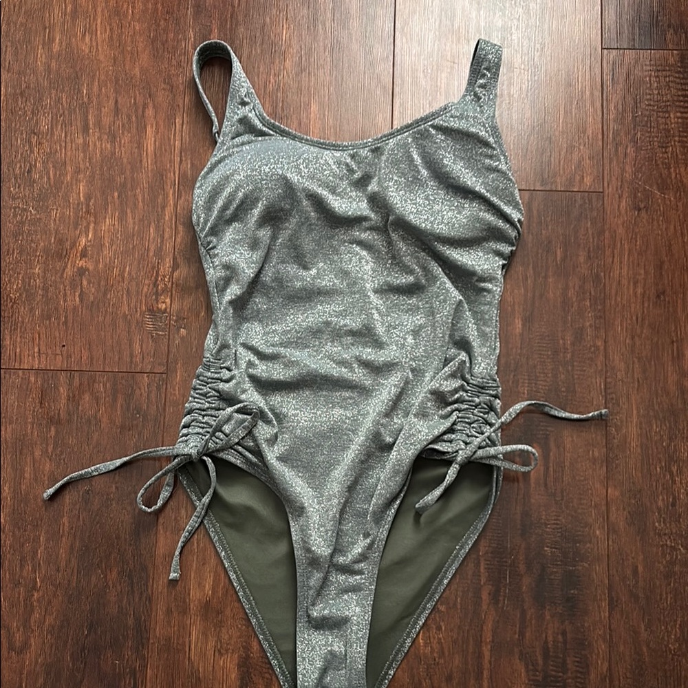 Xhilaration Kids Swim One Piece in Silver Gray